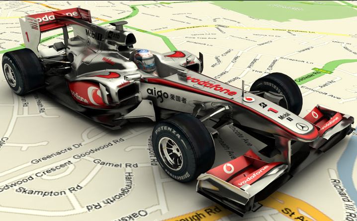 Concurso de carreras de f1 en google maps con vodafone