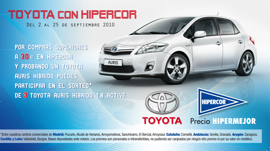 Sorteo de Coches Hipercor - Gana un Toyota Auris Híbrido