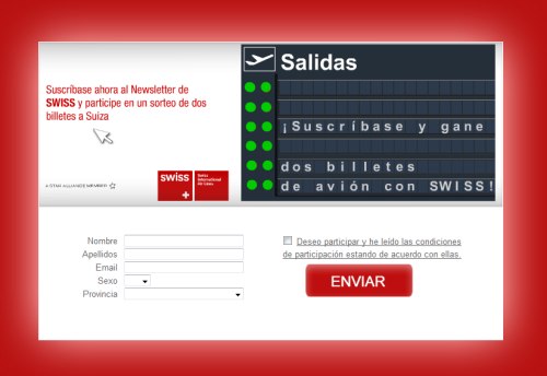 Sorteo de un viaje a Suiza de SWISS