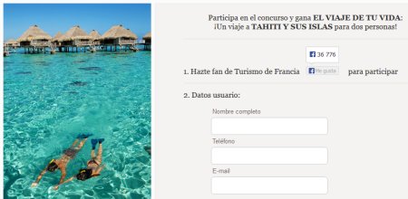Sorteo gratis de viaje a Tahiti